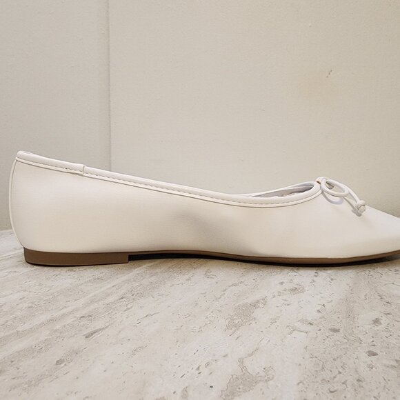 On 34th Naomie Ballet Flats White Smooth 8M - A011 - Picture 3 of 9